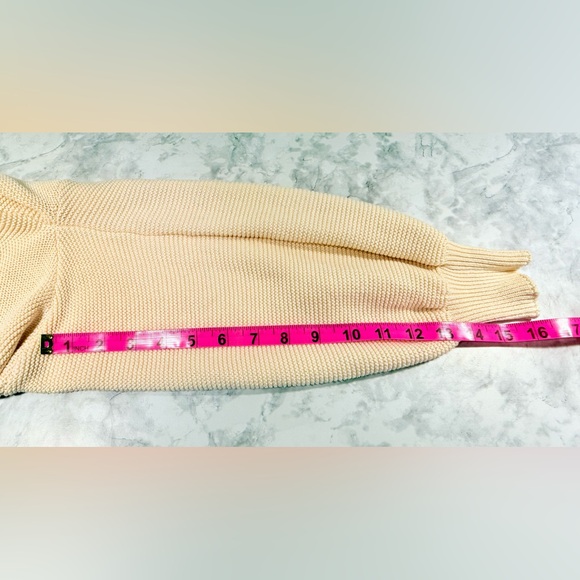 Women’s crop Lantern sleeve cream cardigan size M - Picture 3 of 7